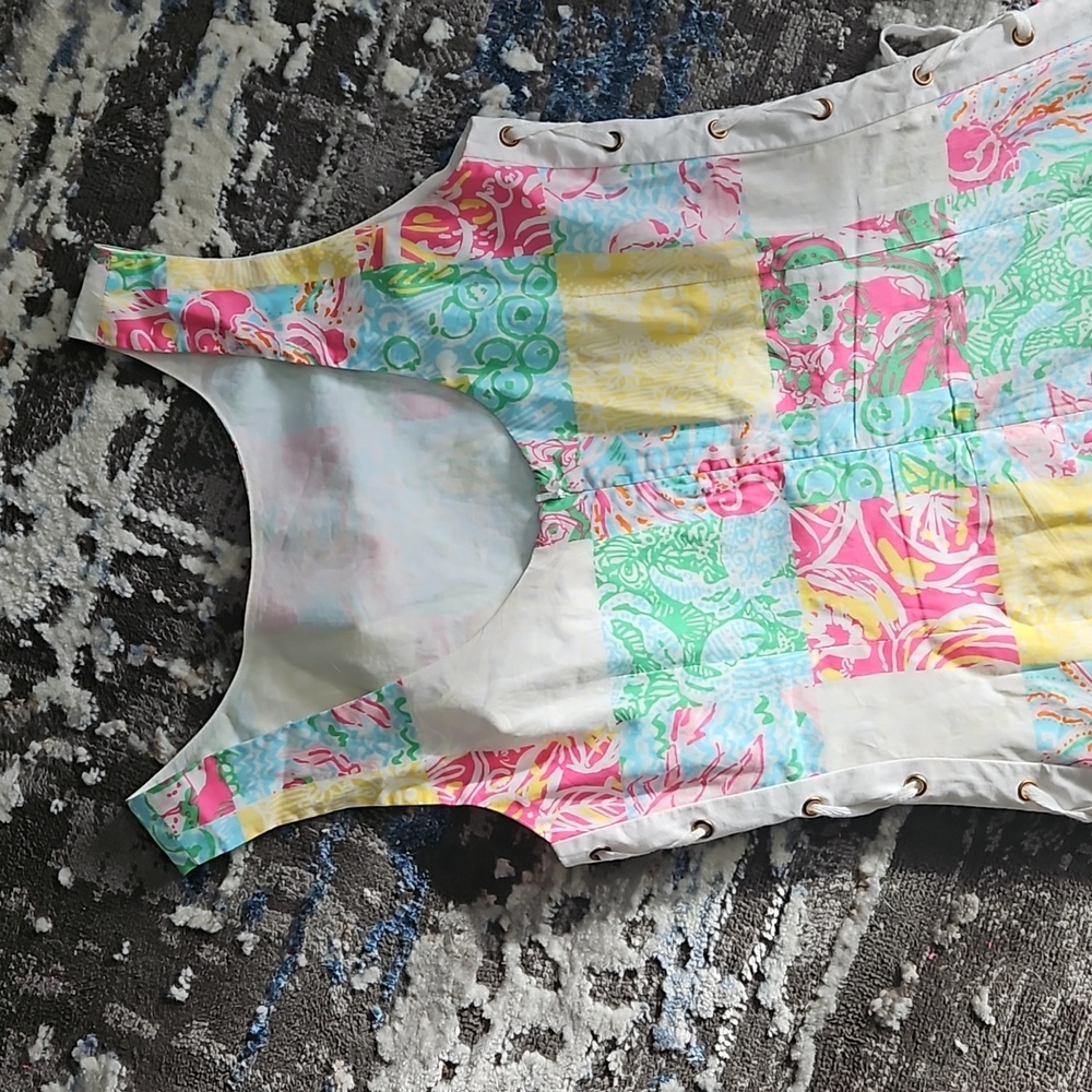 Lilly Pulitzer Multi Patchwork Lace Up "Delia" Mi… - image 8